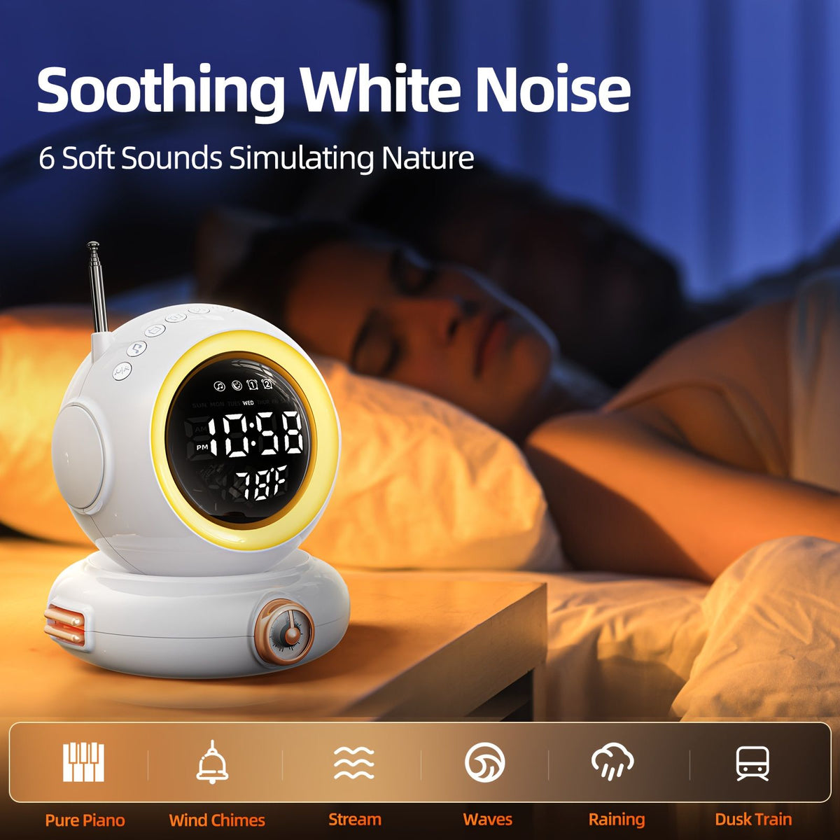 Wake Up Light Alarm Clock with FM Radio and Sunrise Simulation