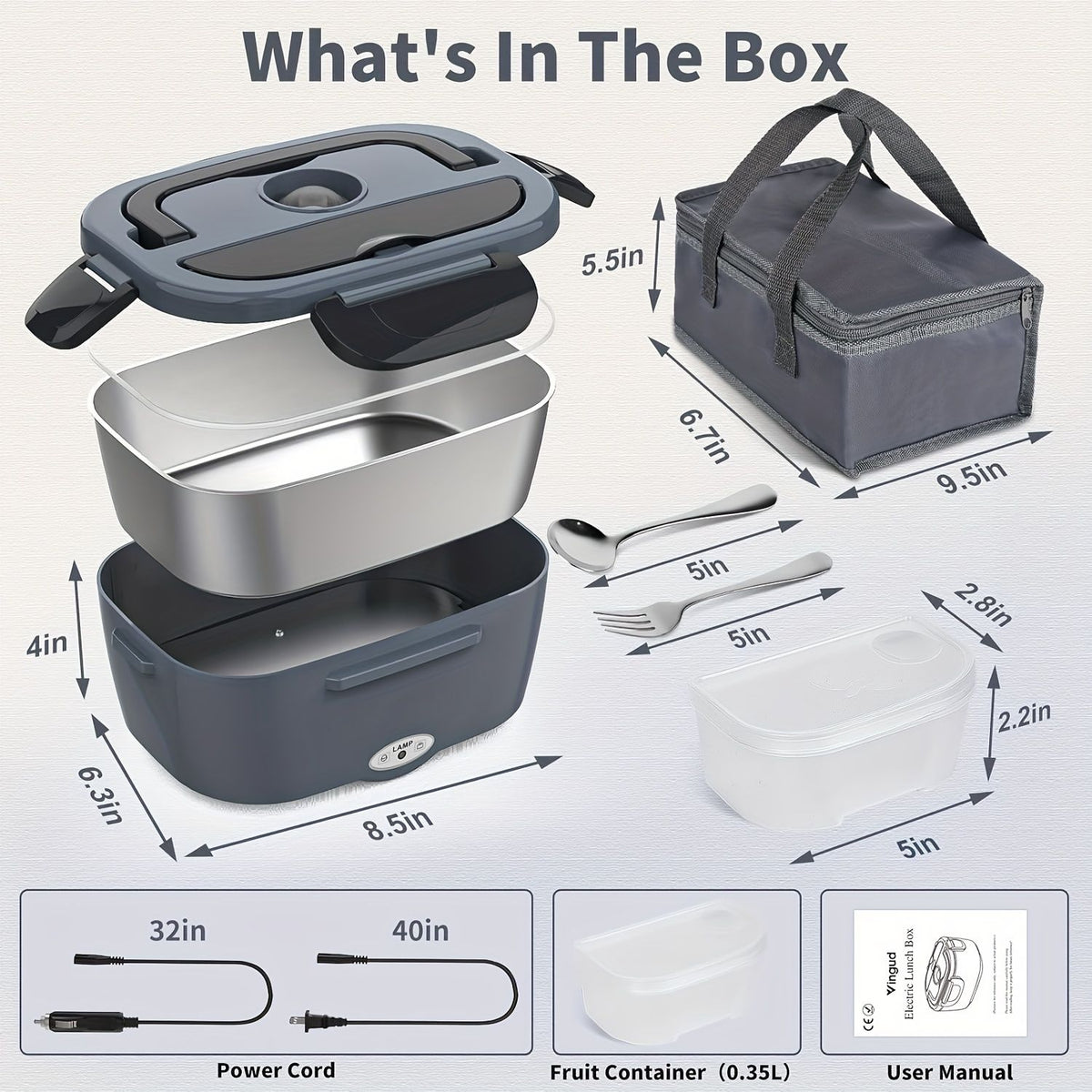 12V 24V Portable Car Food Warmer