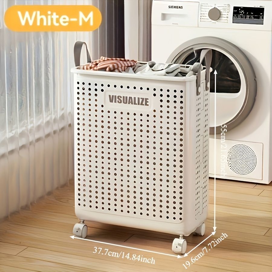 Rolling Laundry Cart With Lid And Handles
