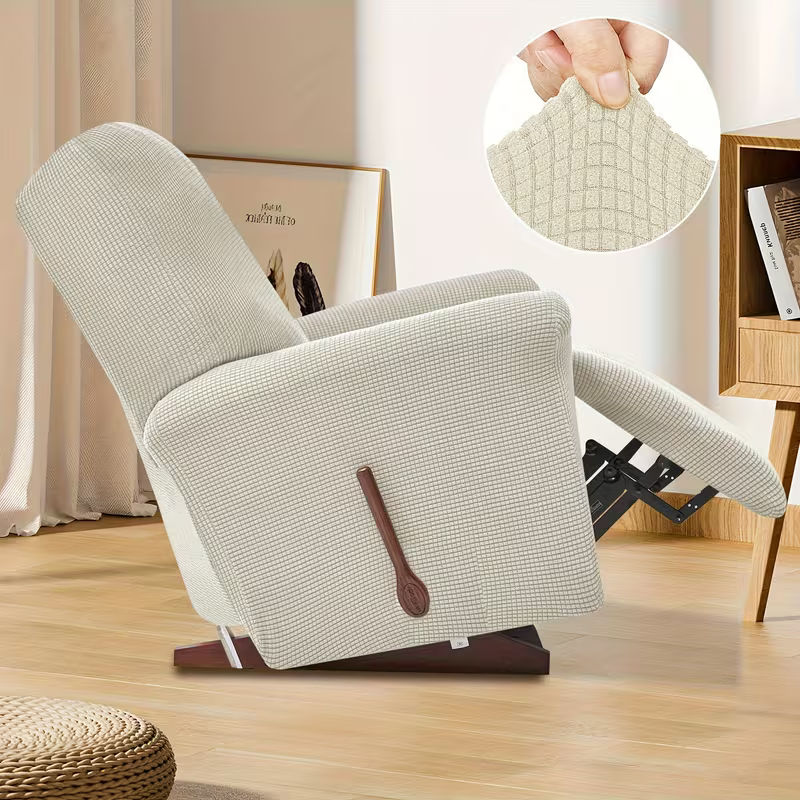4-Piece Elastic Fleece Recliner Sofa Protective Slipcover Set