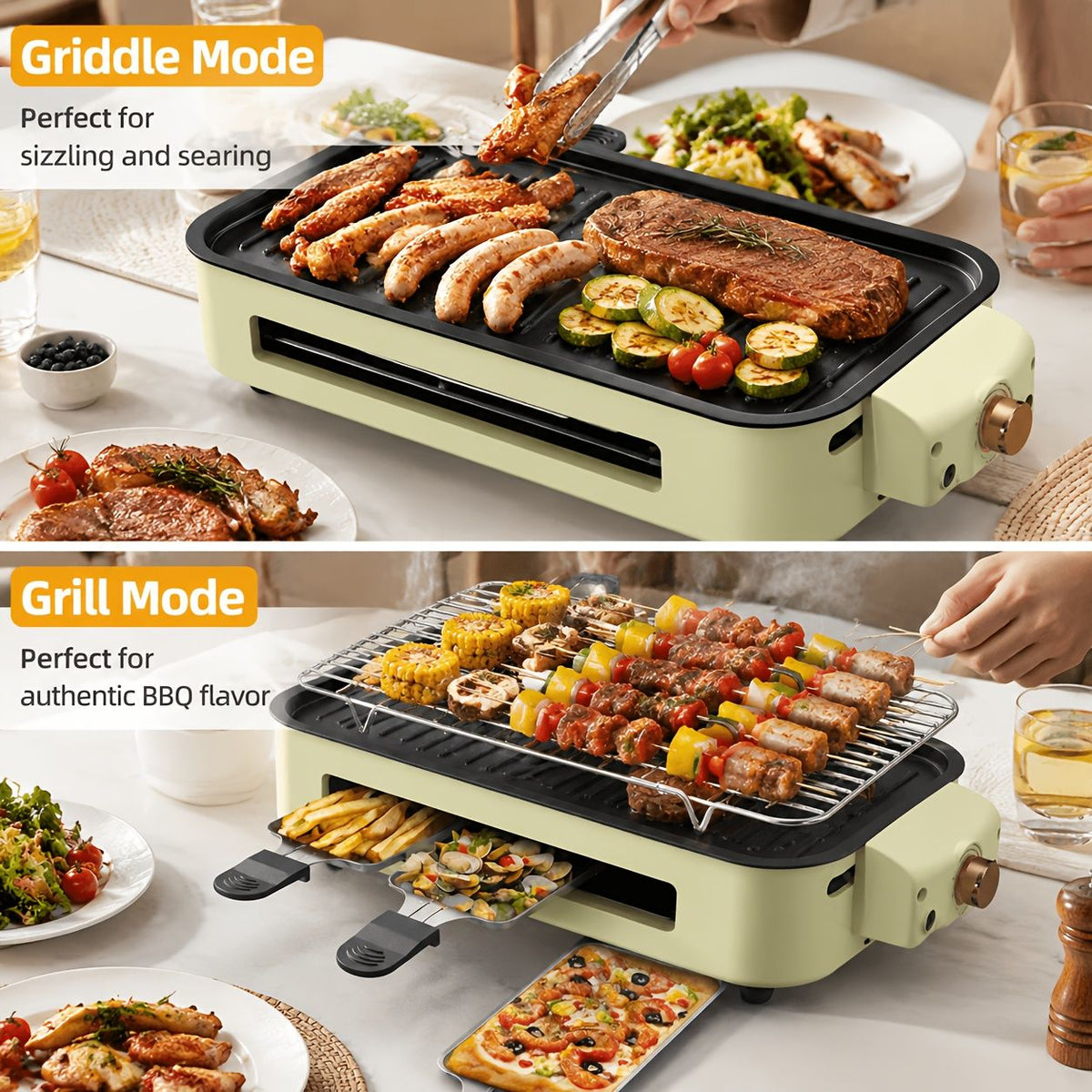 Electric BBQ Grill Nonstick Adjustable Temperature