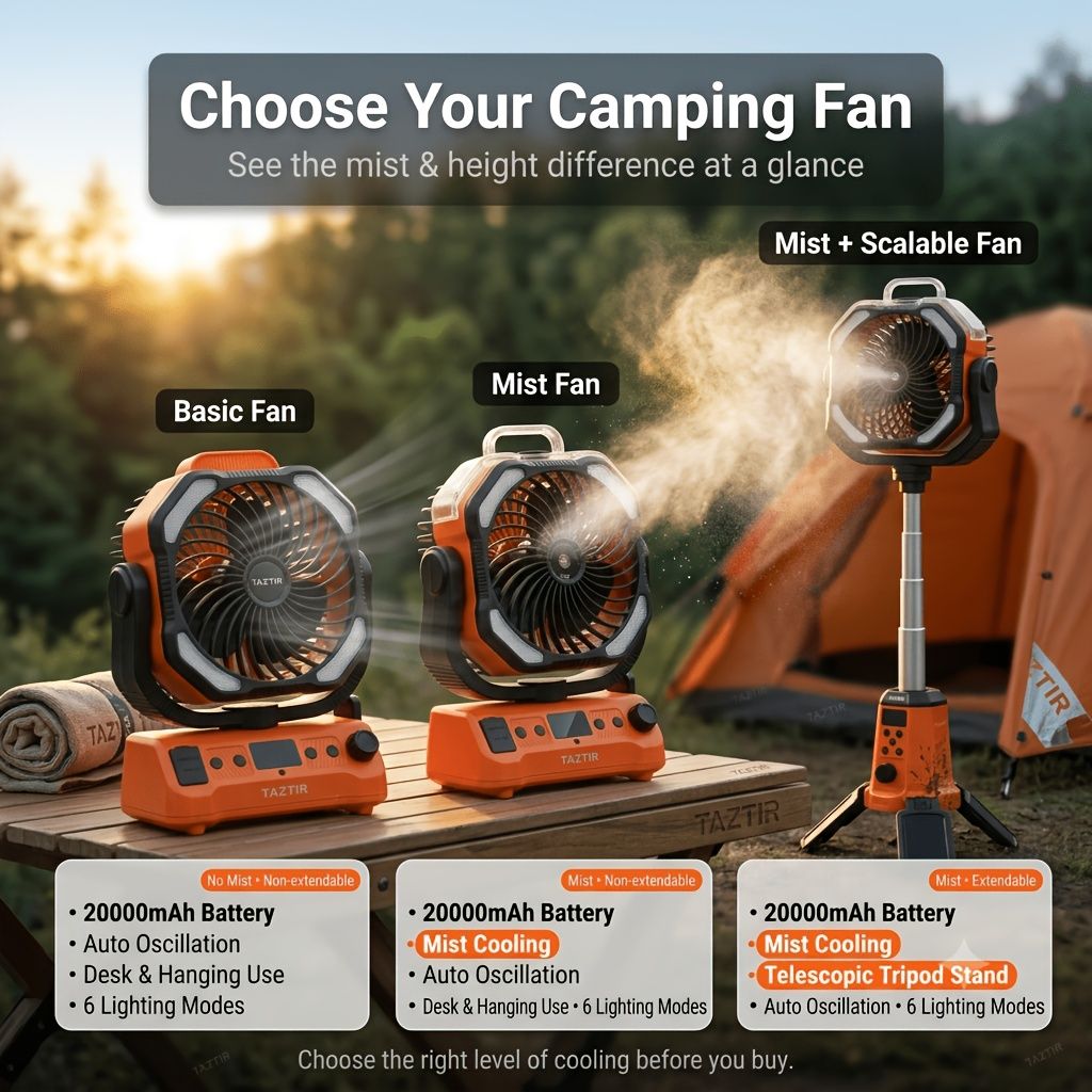 Portable Camping Fan Humidifier Lantern Power Bank