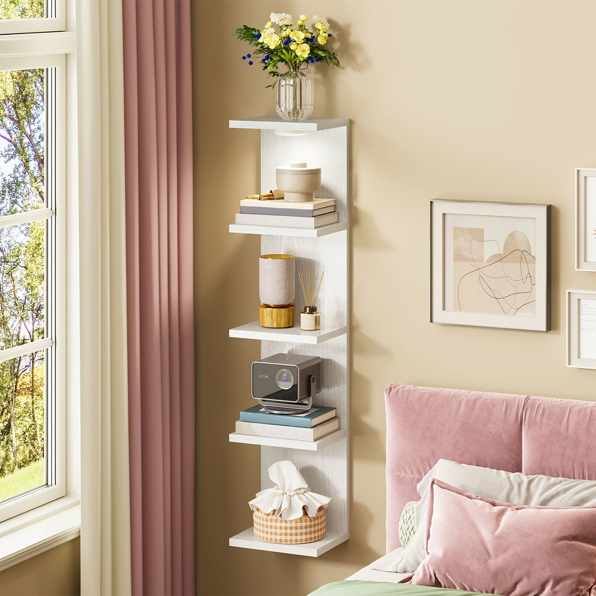 Modern Floating Shelf LED Wall Mounted Wood