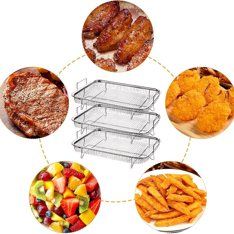Stainless Steel Oil Drip Tray and Roasting Basket Set