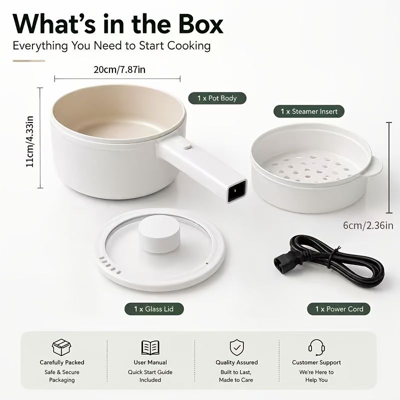 2L Electric Pot with Steaming Basket 600W