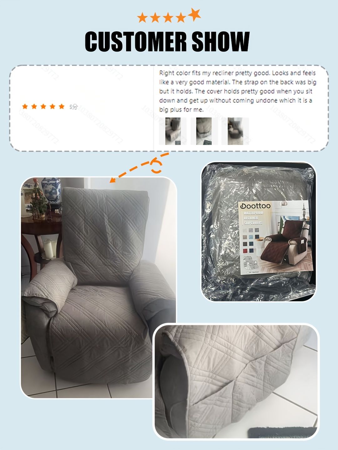 Waterproof Non-Slip Recliner Chair Cover