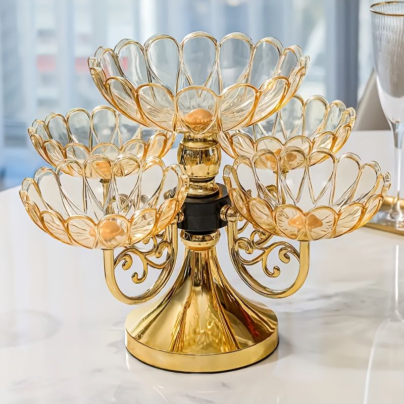 Rotating Multi-Layer Five-Plate Crystal Fruit Plate