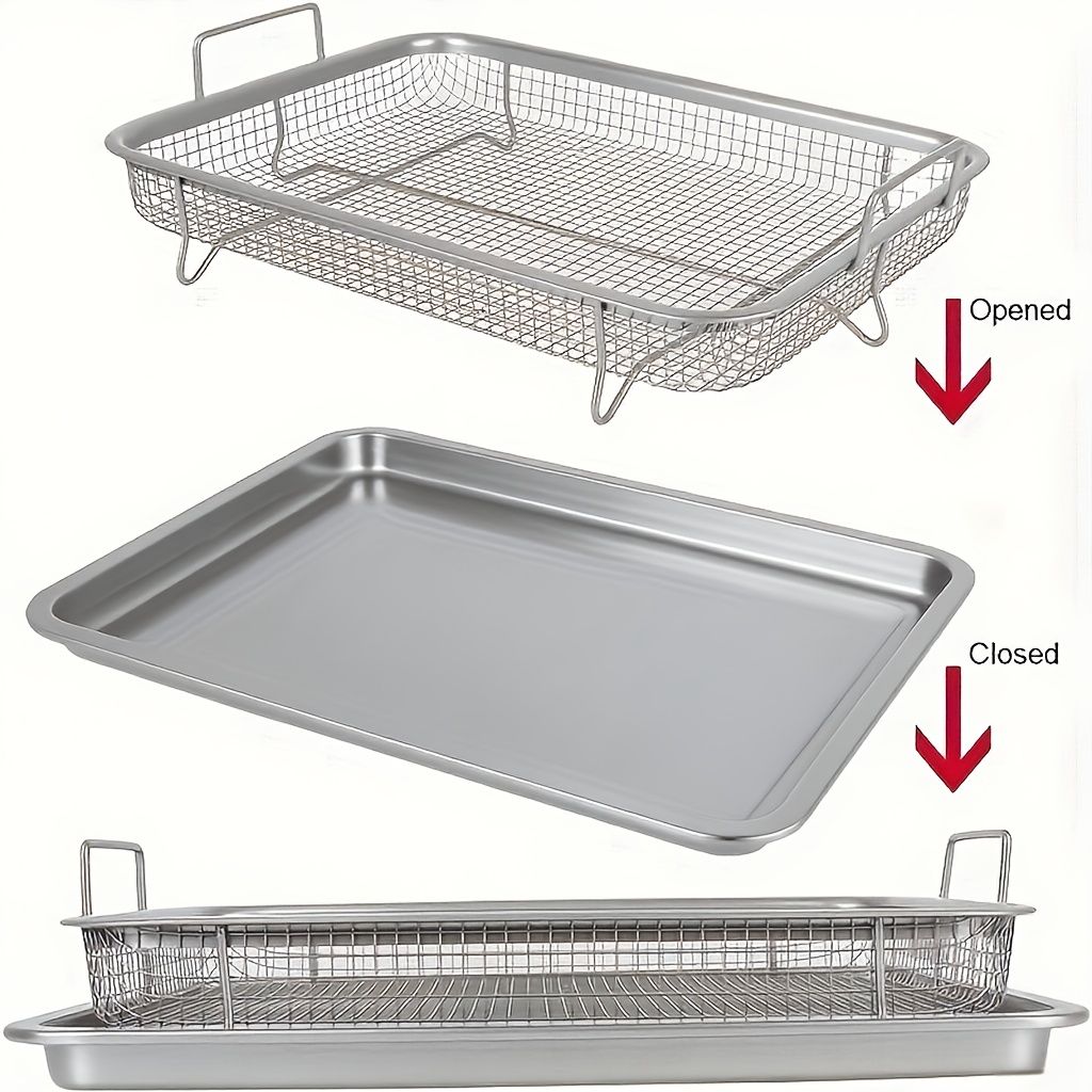 Stainless Steel Oil Drip Tray and Roasting Basket Set
