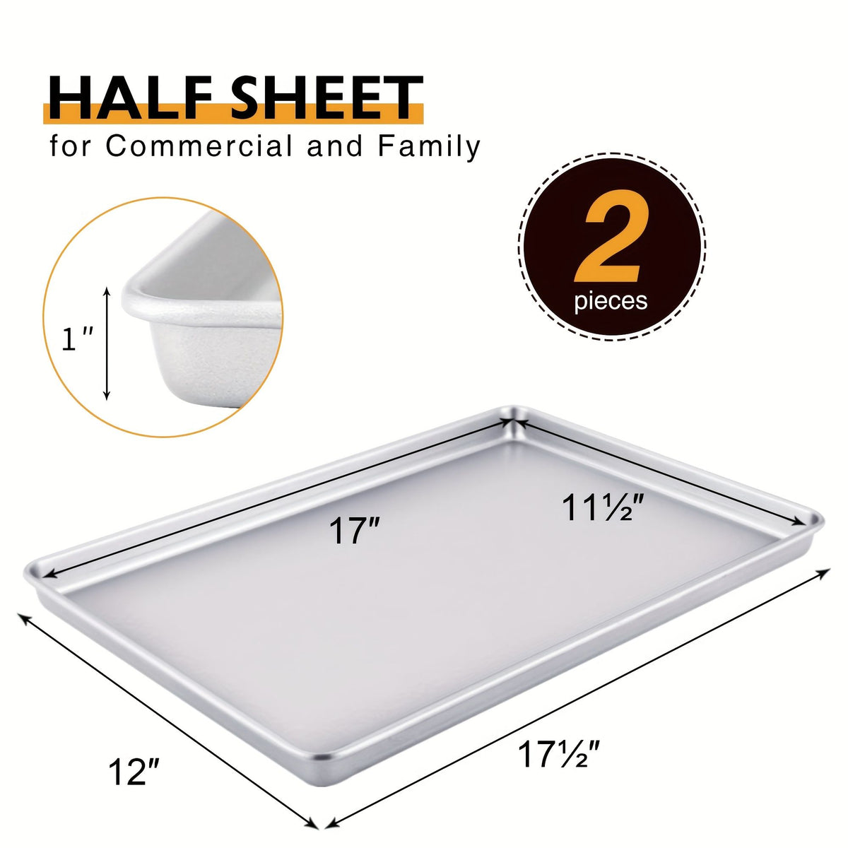 2-Piece Nonstick Carbon Steel Baking Sheet Pan Set