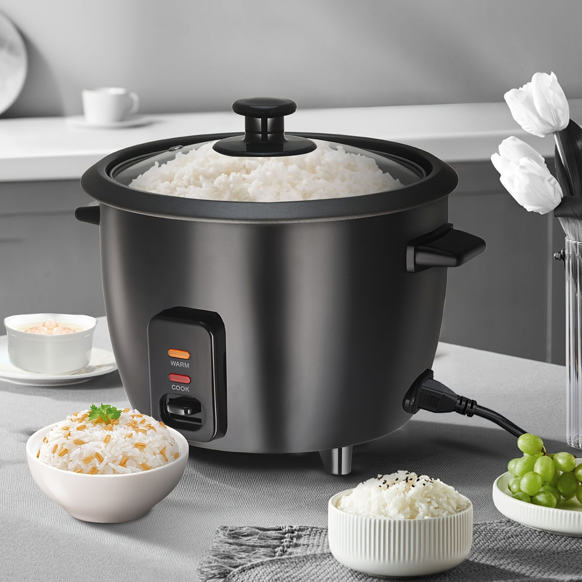 Rice Cooker with Removable Non-Stick Pot and Yogurt Maker