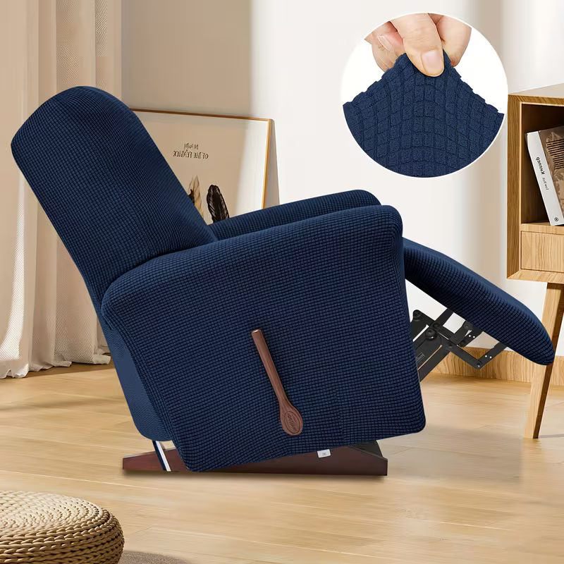4-Piece Elastic Fleece Recliner Sofa Protective Slipcover Set