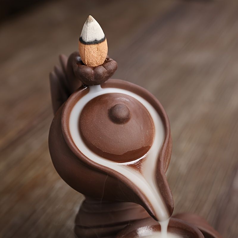 Ceramic Backflow Incense Holder Waterfall Smoke Design