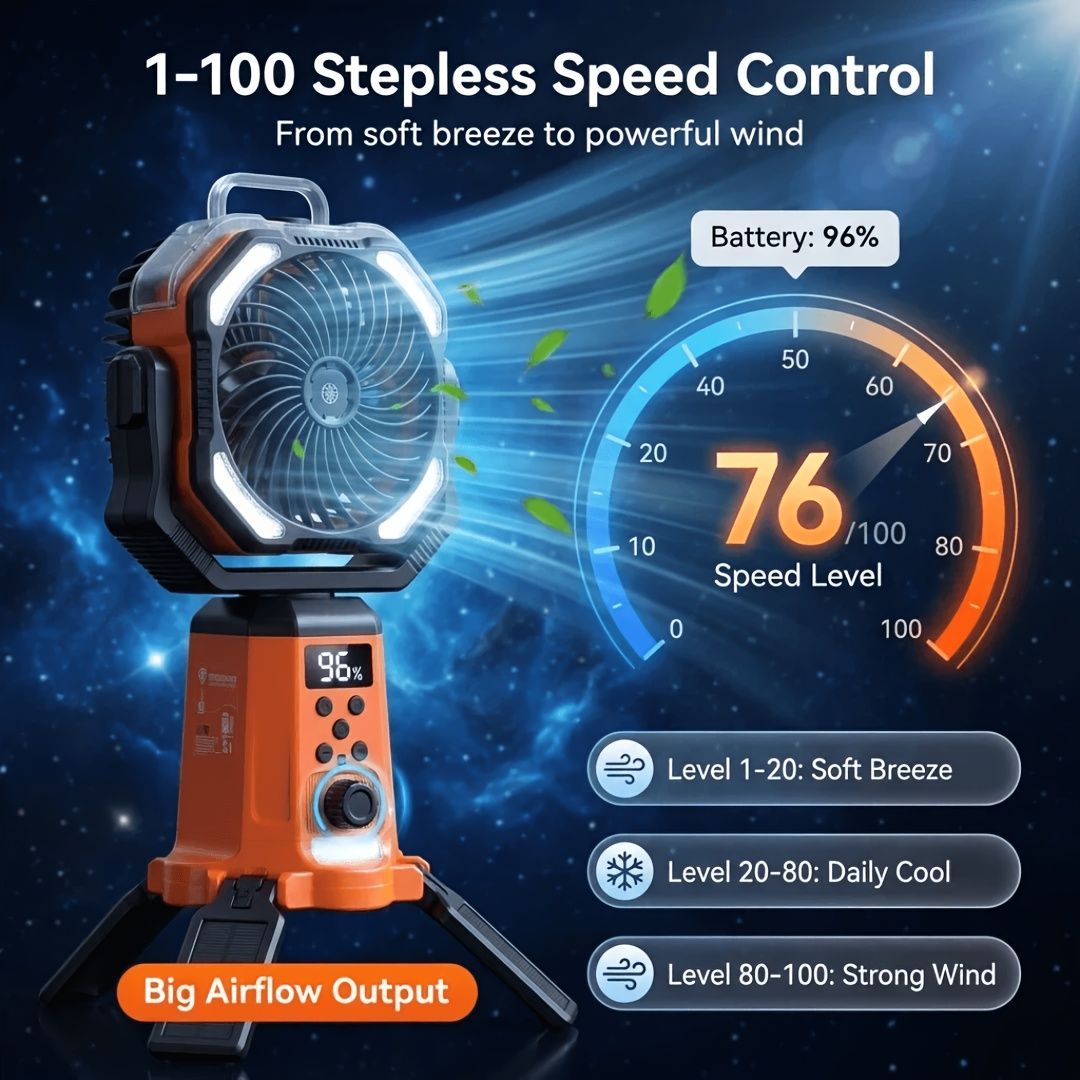 Portable Camping Fan Humidifier Lantern Power Bank