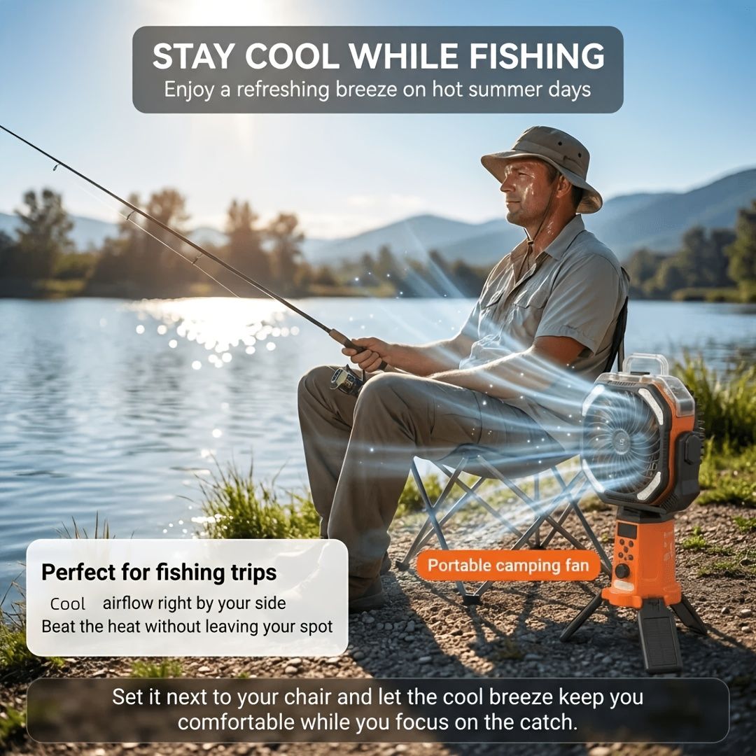 Portable Camping Fan Humidifier Lantern Power Bank
