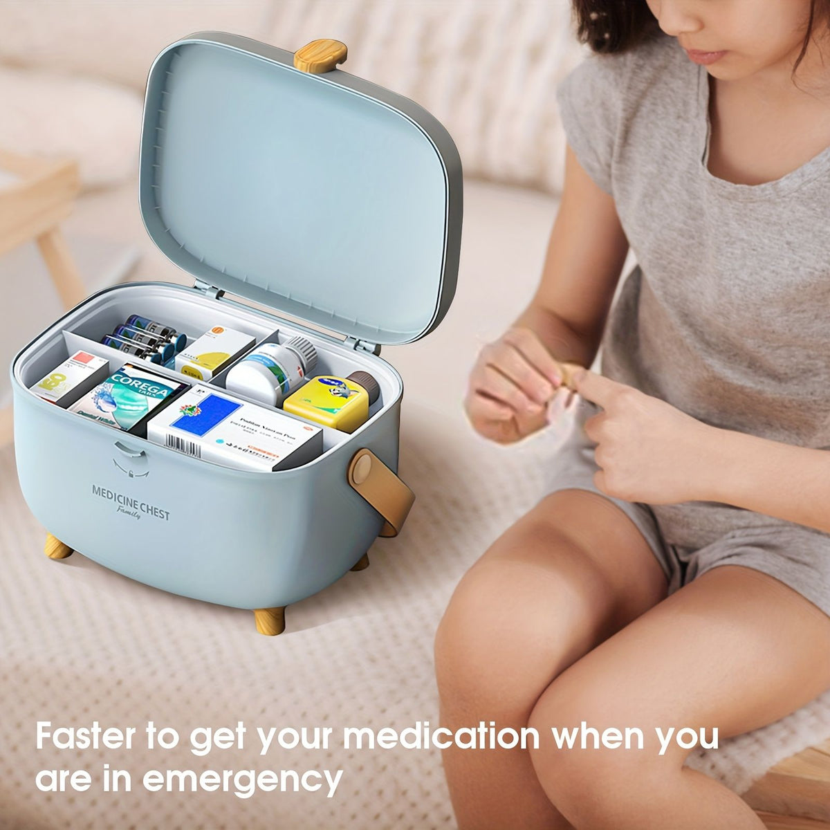 Multi-Layer Medicine Storage Box with Handle