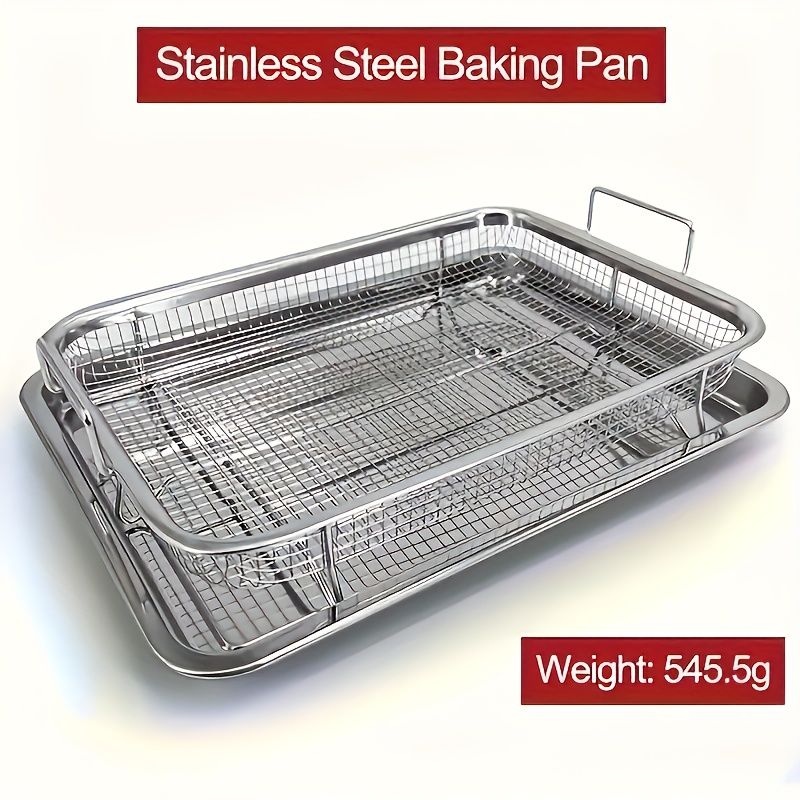 Stainless Steel Oil Drip Tray and Roasting Basket Set
