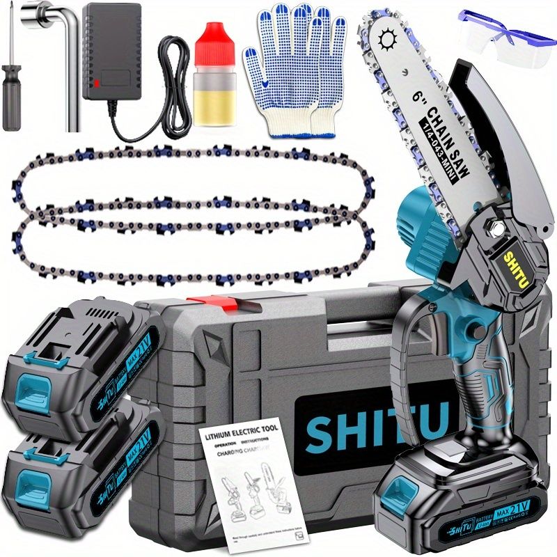 Mini Cordless Handheld Chainsaw with Safety Lock