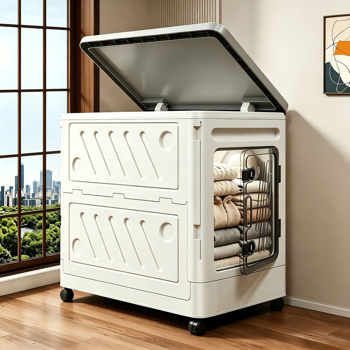 Oversized Clamshell Storage Box with Wheels