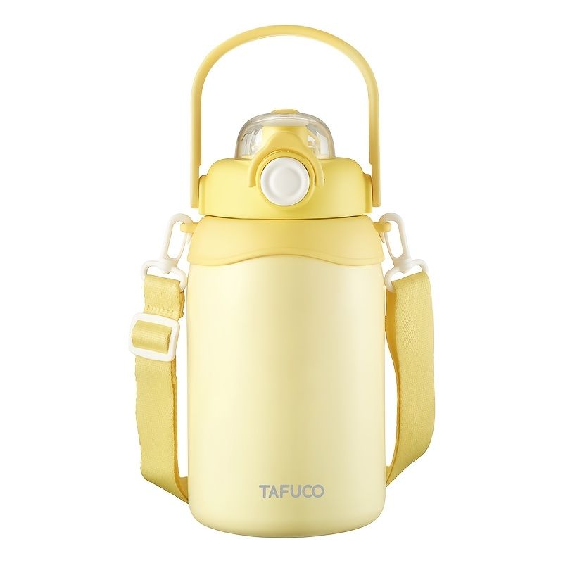 Large Belly Kawaii Insulated Vacuum Water Bottle with Strap