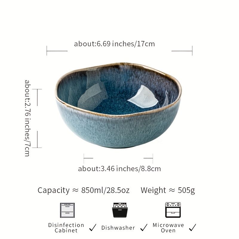 9.5 Inch Asymmetrical Ceramic Soup Bowl