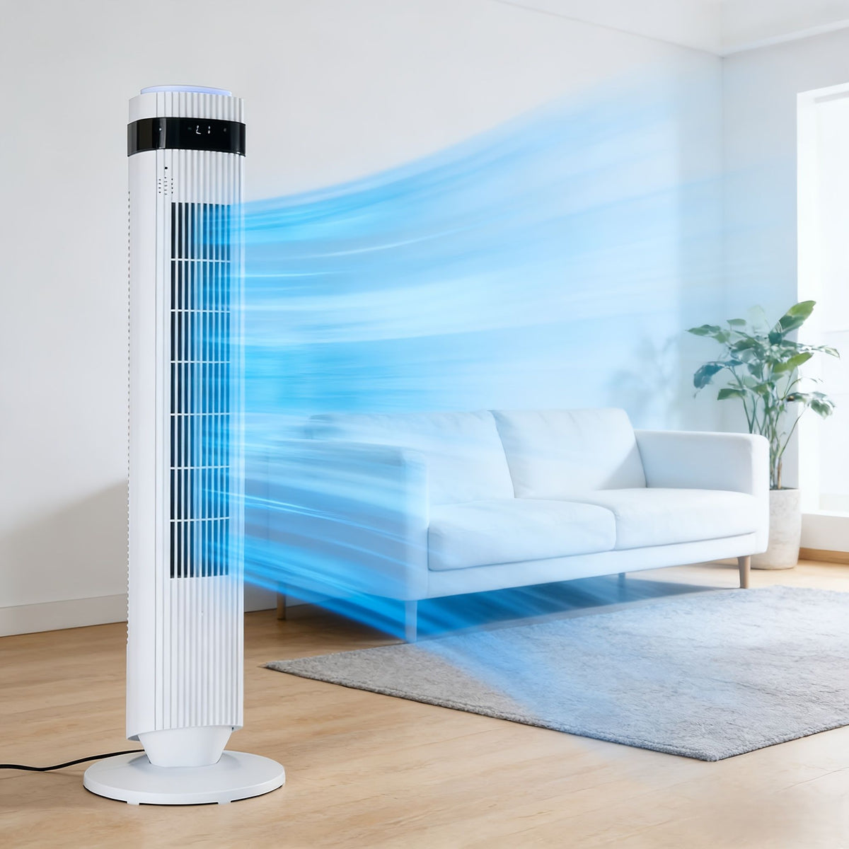 Bladeless Tower Fan with Remote and LED Display