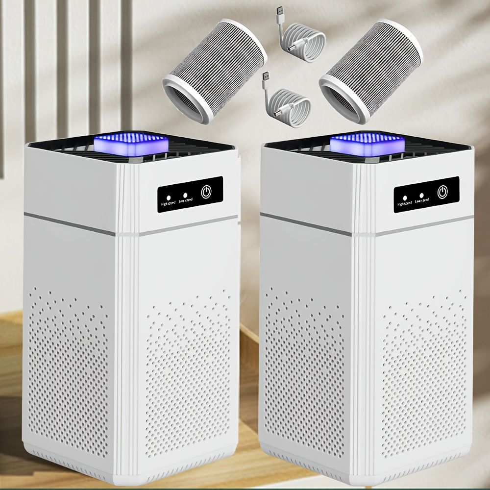 2 Pack Portable Air Purifier with Filters USB Powered Quiet 34dB