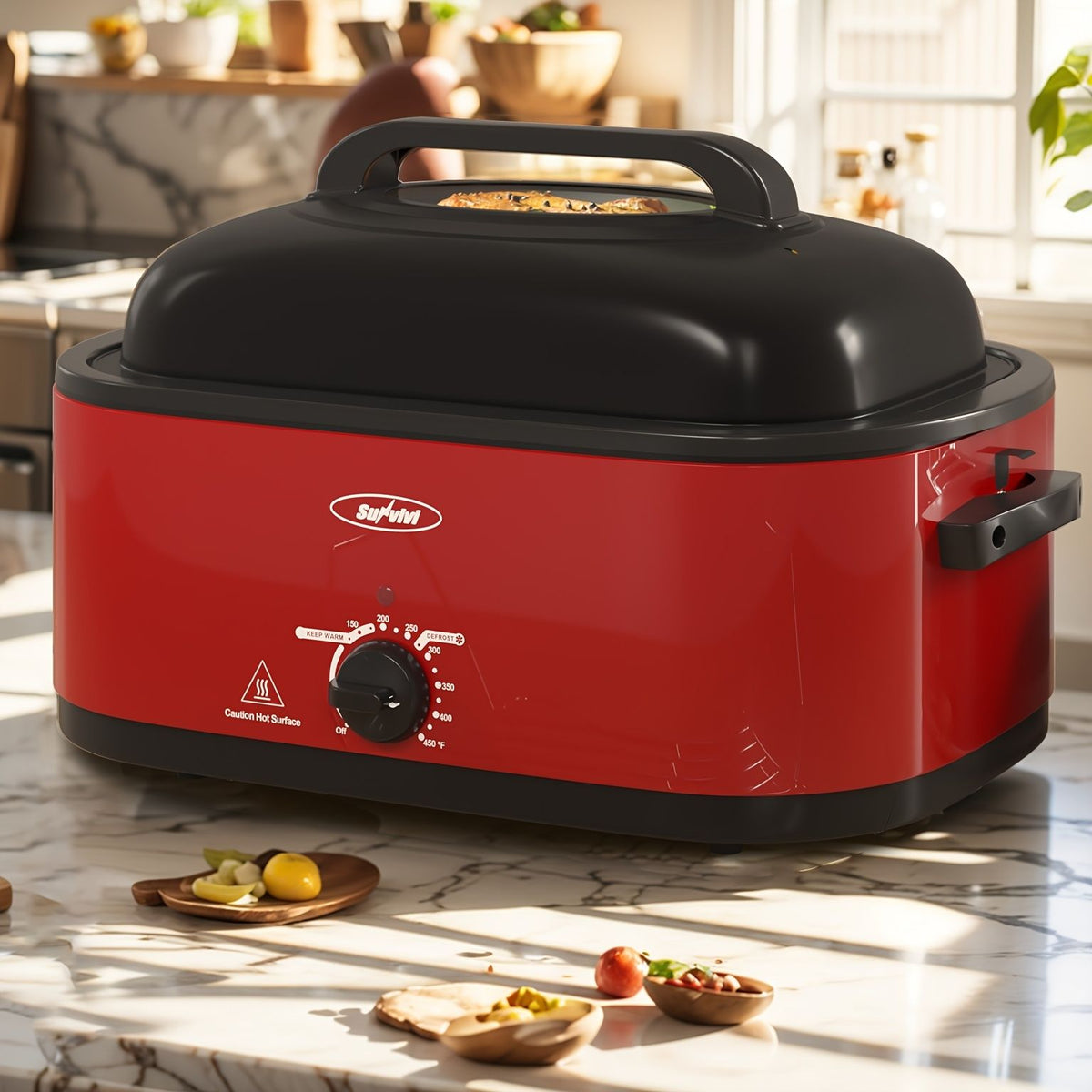 26-Quart Electric Roaster Oven with View Lid and Rack