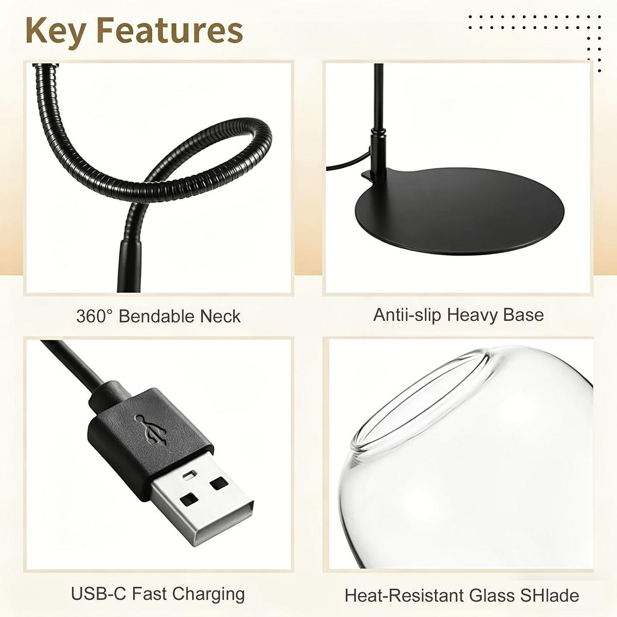 Open Top Glass Terrarium with USB Growth Light