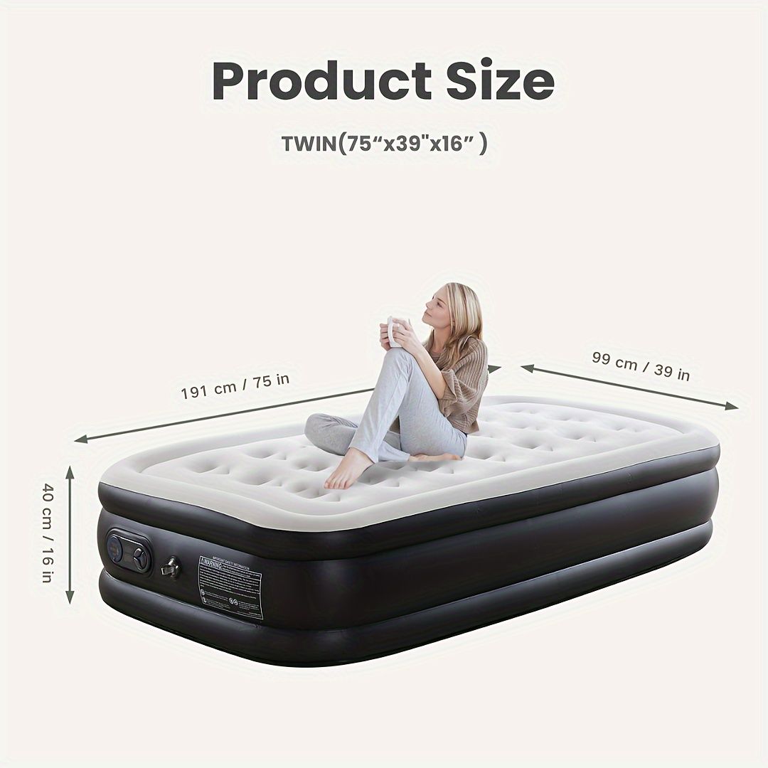 Coil Beam Air Mattress with Plush Velvet Top