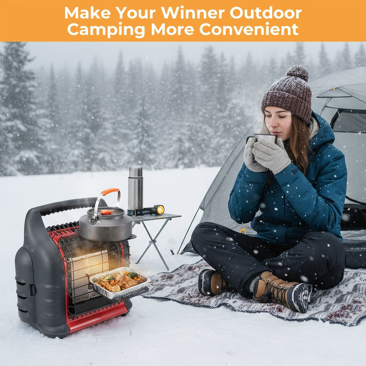 Wood Stove Fan Bracket with Storage Bag