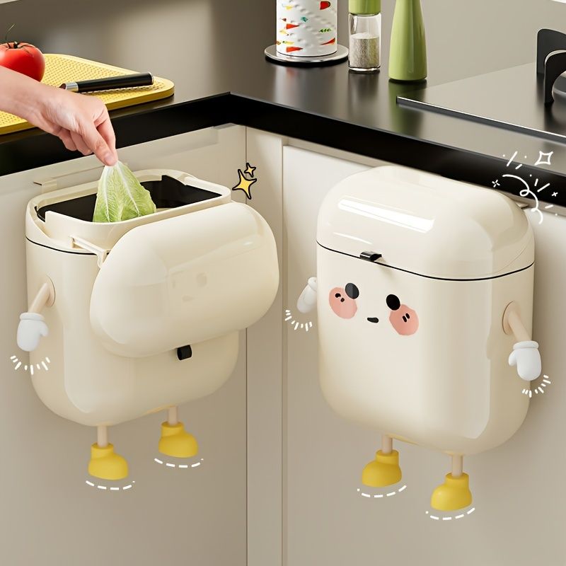 Wall Hanging Trash Can with Lid