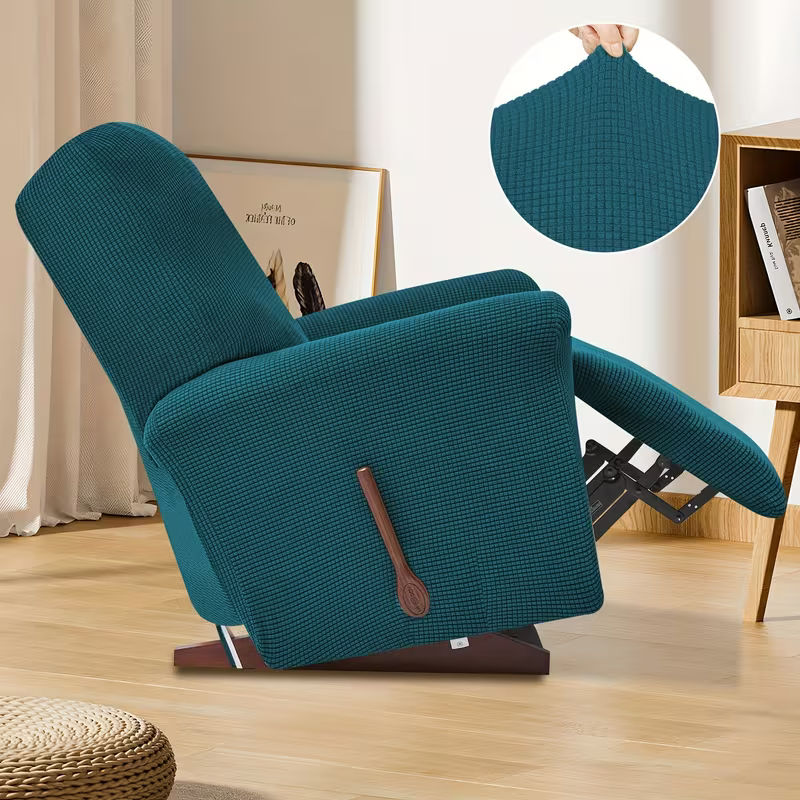 4-Piece Elastic Fleece Recliner Sofa Protective Slipcover Set