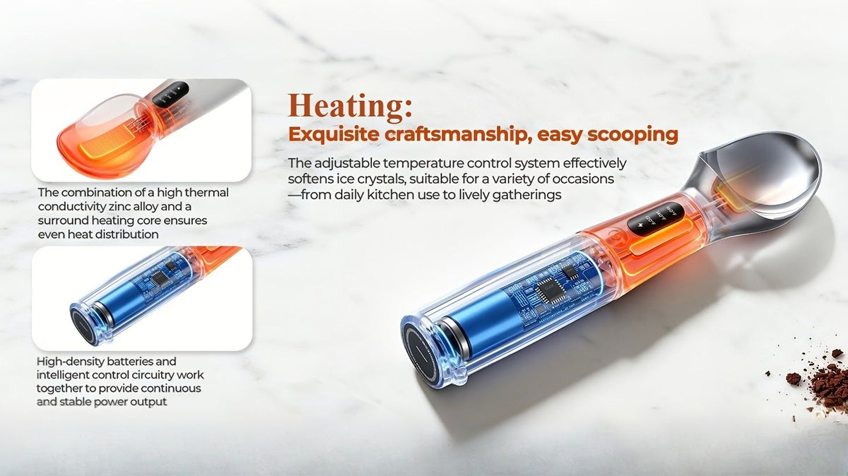 Electric Heated Ice Cream Scoop with 3 Temperature Settings