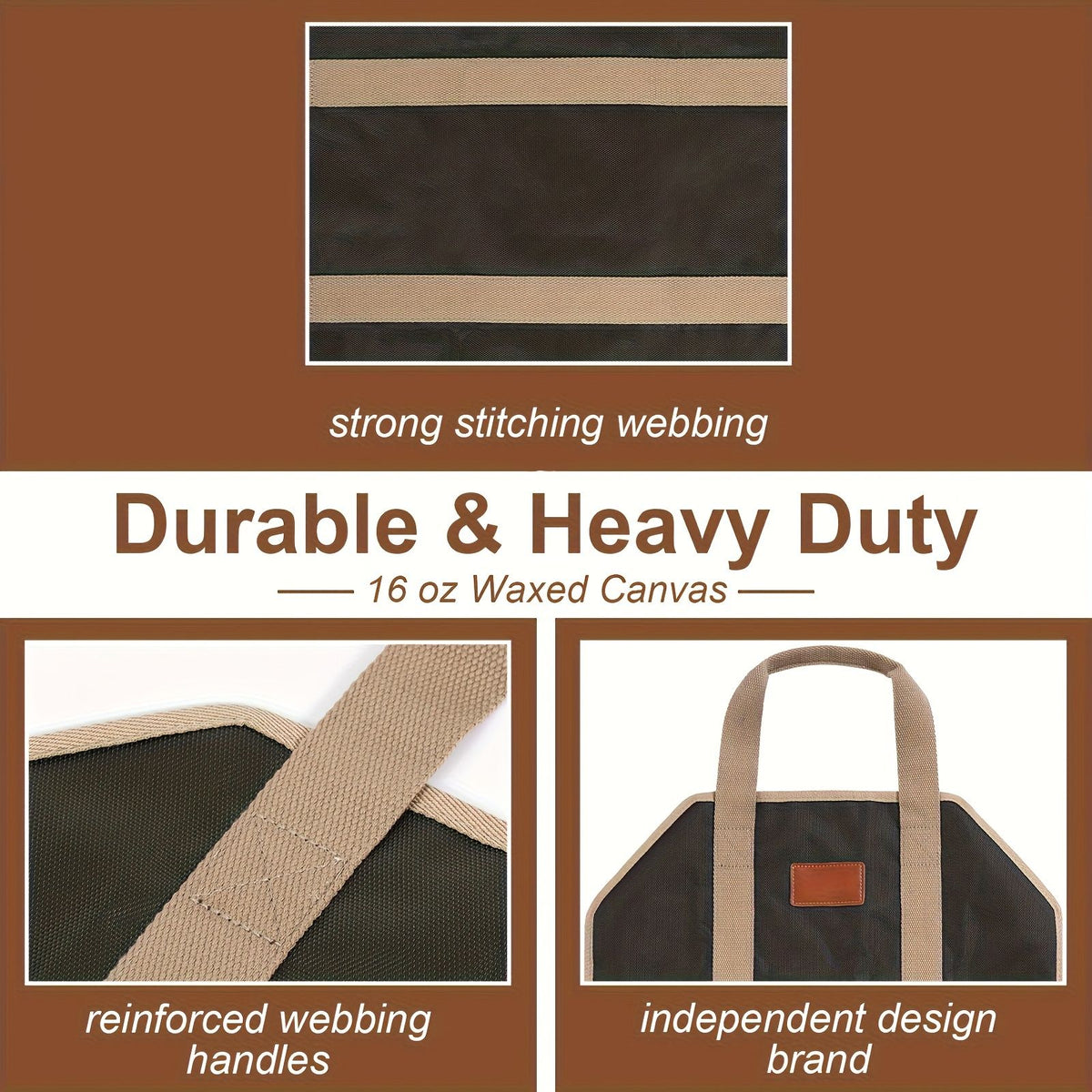 Heavy Duty Large Firewood Carrier Tote Bag