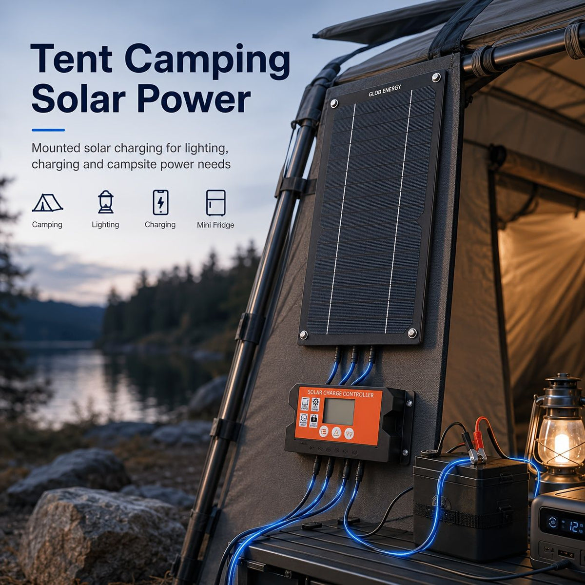 Foldable Portable Solar Charging Kit with 100A Controller