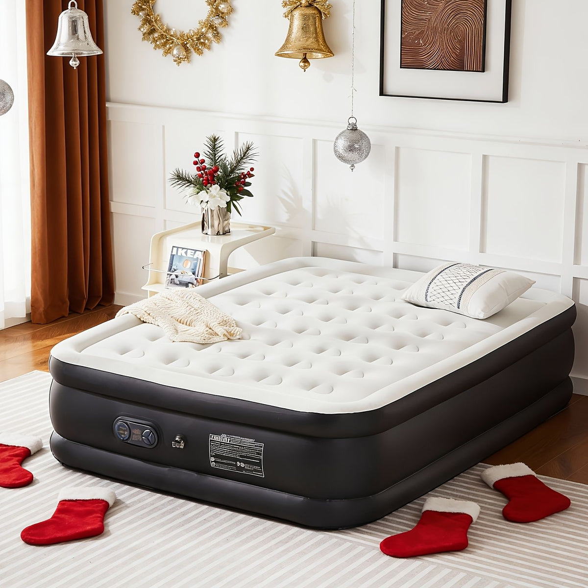 Coil Beam Air Mattress with Plush Velvet Top