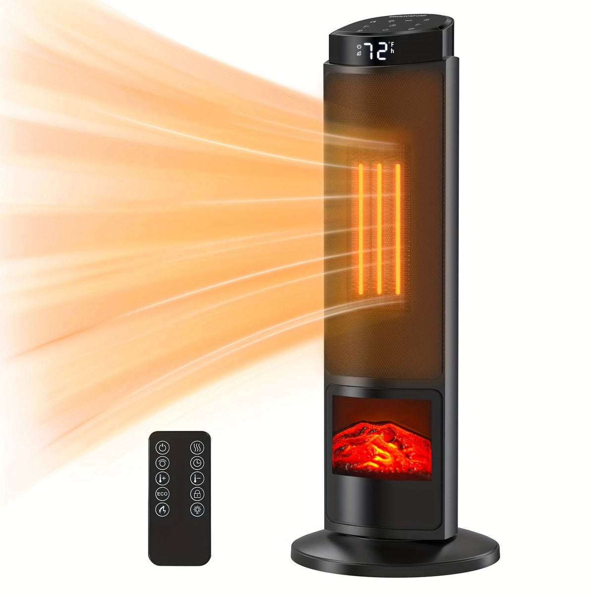 1500W Portable Electric Space Heater with Remote and Thermostat