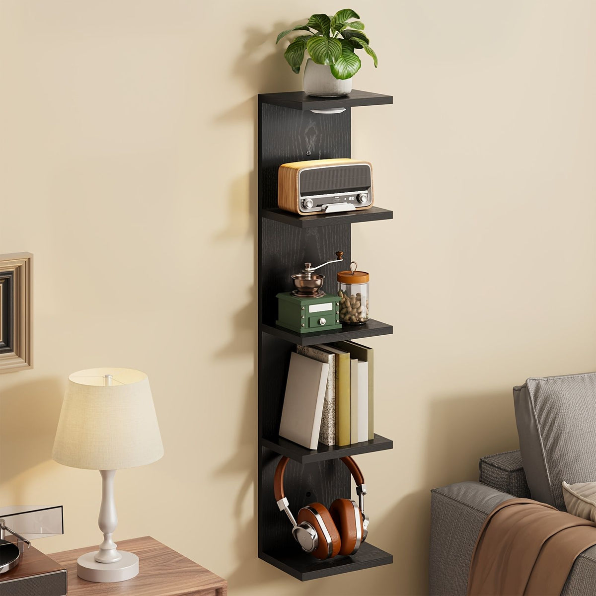 Modern Floating Shelf LED Wall Mounted Wood