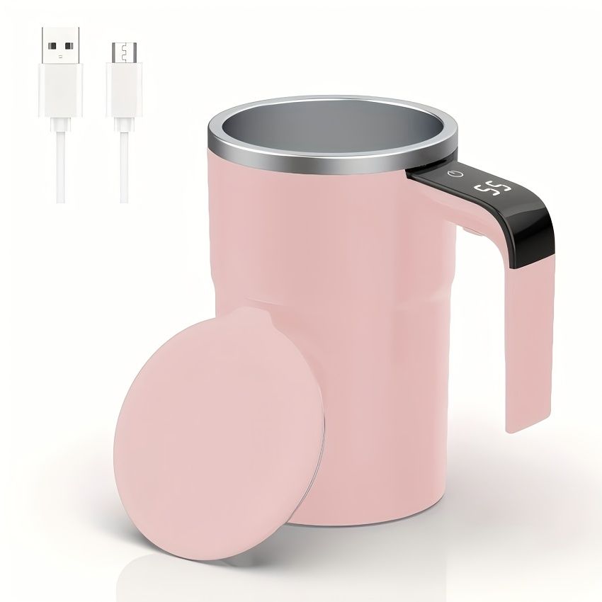 Rechargeable Self-Stirring Mug with LED Temperature Display