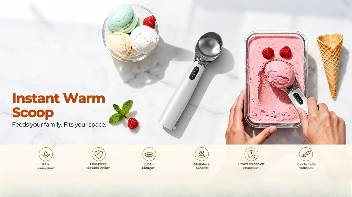 Electric Heated Ice Cream Scoop with 3 Temperature Settings