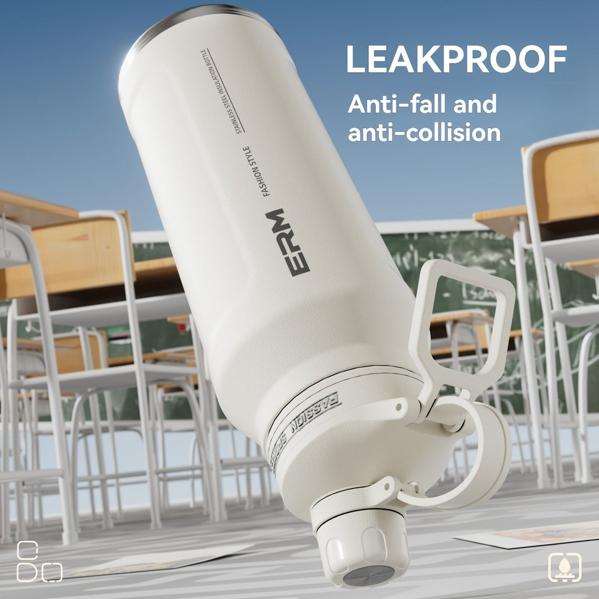 Insulated Stainless Steel Water Bottle with 2 in 1 Straw Spout