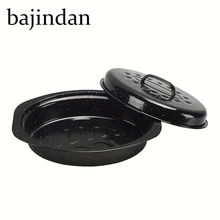 13 Inch Enameled Roasting Pan with Rack
