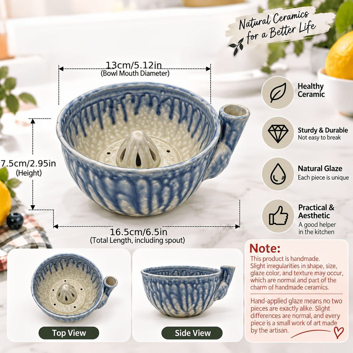 Ceramic Self-Cleaning Fruit Basket