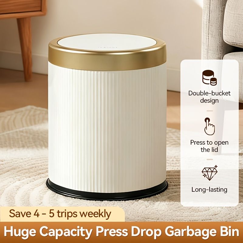 Large Capacity Odor Sealing Press Type Kitchen Trash Can