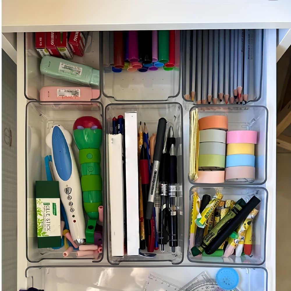 7 Piece Acrylic Drawer Organizer Set with Dividers
