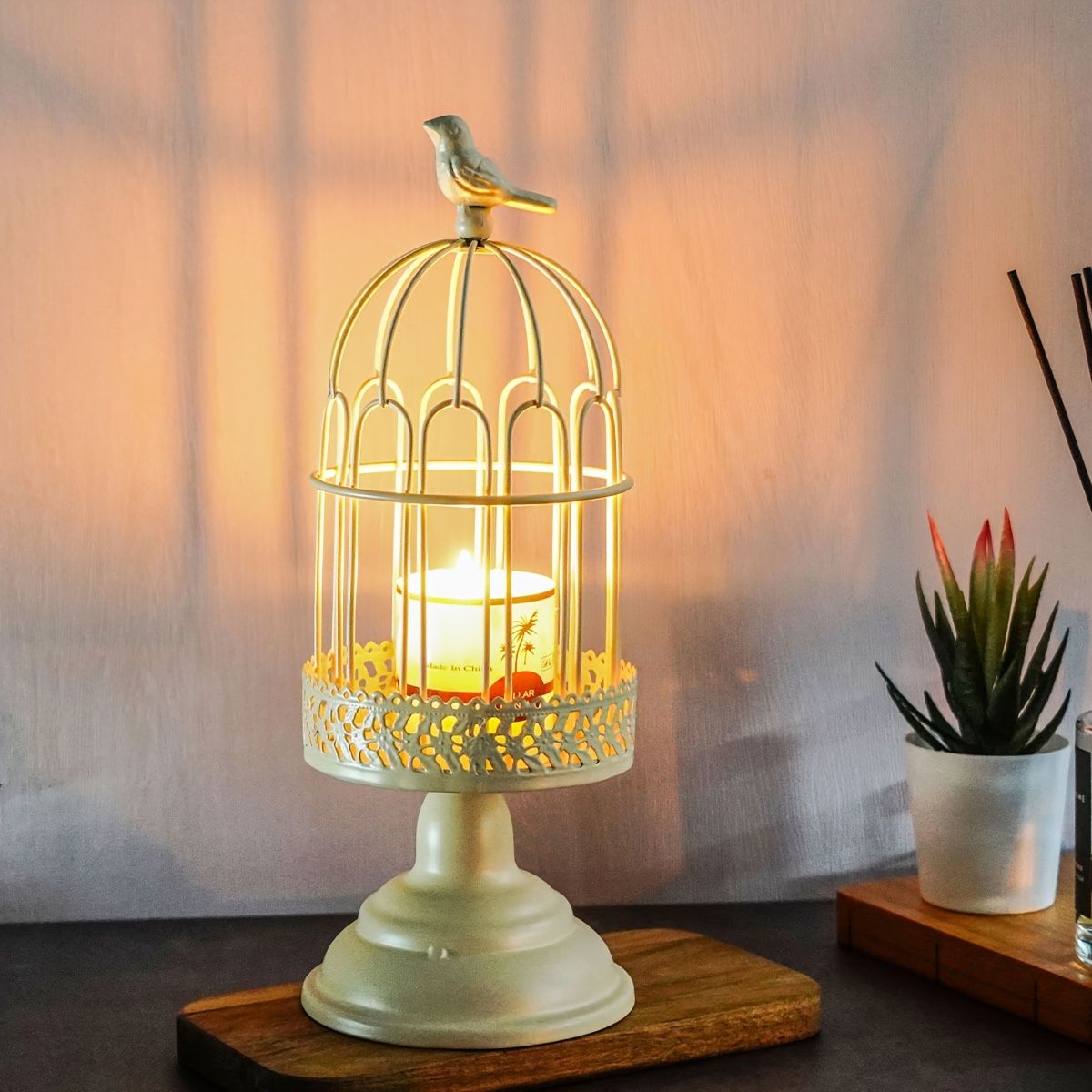Vintage Birdcage Candle Holder Iron Candlestick