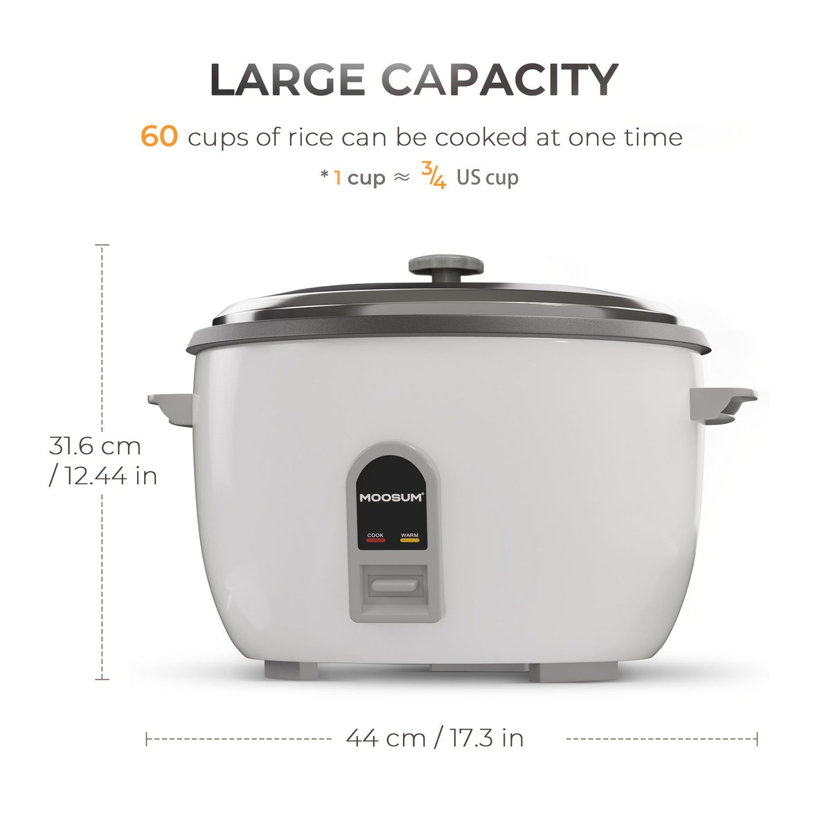 Commercial Rice Cooker with 12-Hour Keep Warm Function