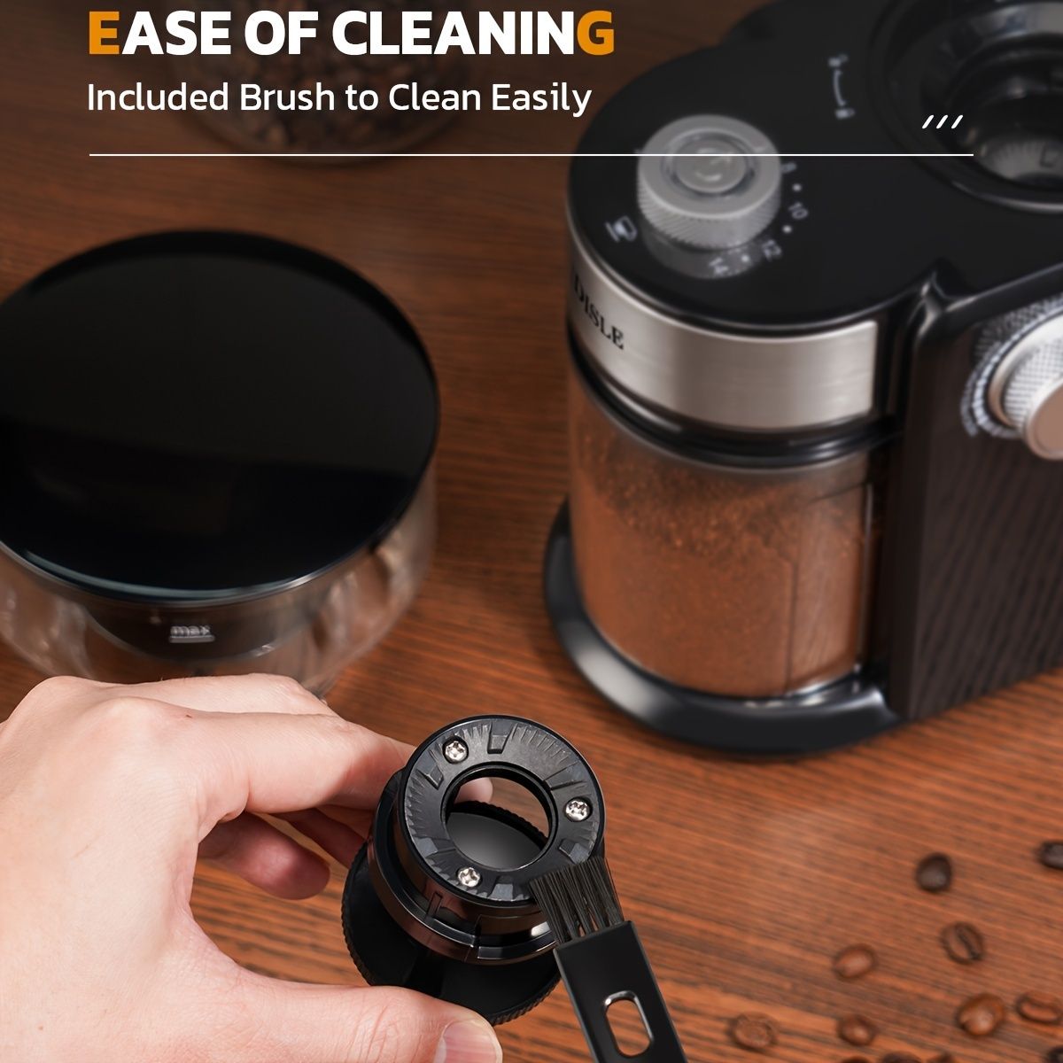 Electric Coffee Grinder with Adjustable Burrs 15 Settings