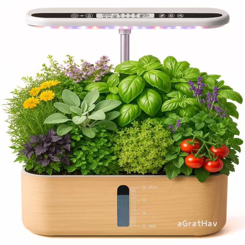 1.32 Gal 14-Plant Indoor Hydroponic Growing Kit with LED Grow Light
