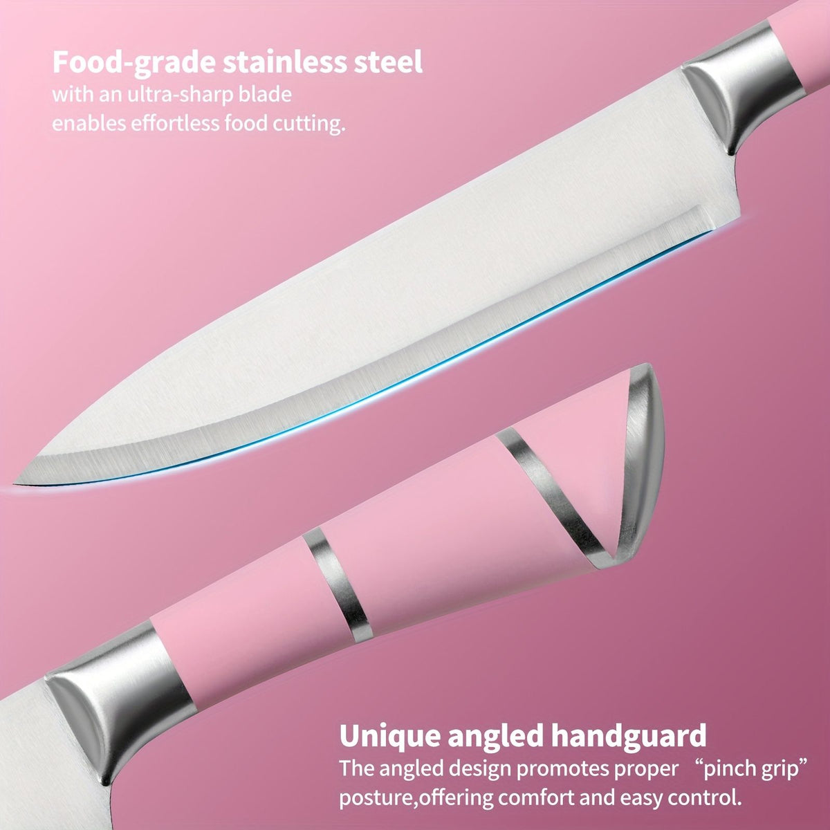 9 Piece Kitchen Knife Set with Built-In Sharpener Block
